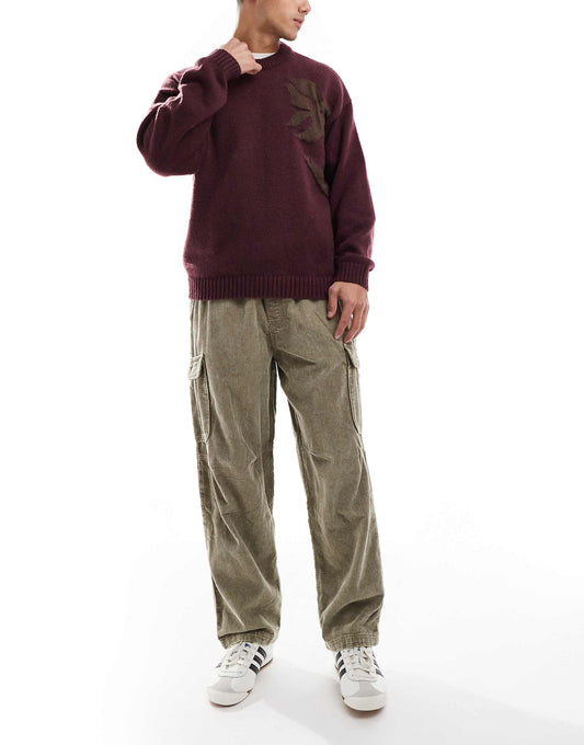 Cord Wide Leg Cargo