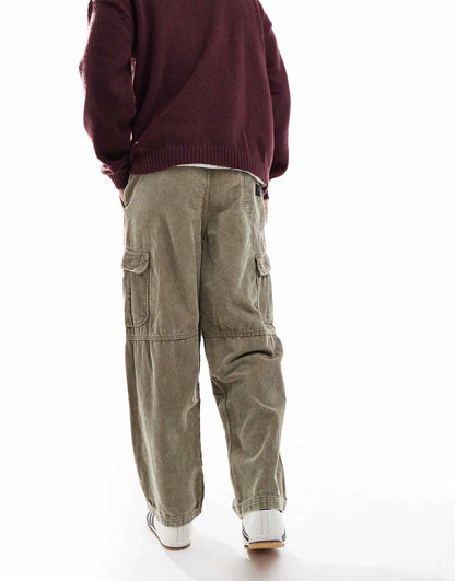 Cord Wide Leg Cargo