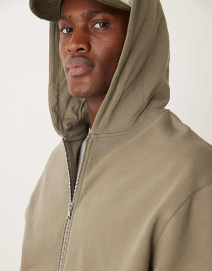 Essential Boxy Oversized Zip Through Hoodie