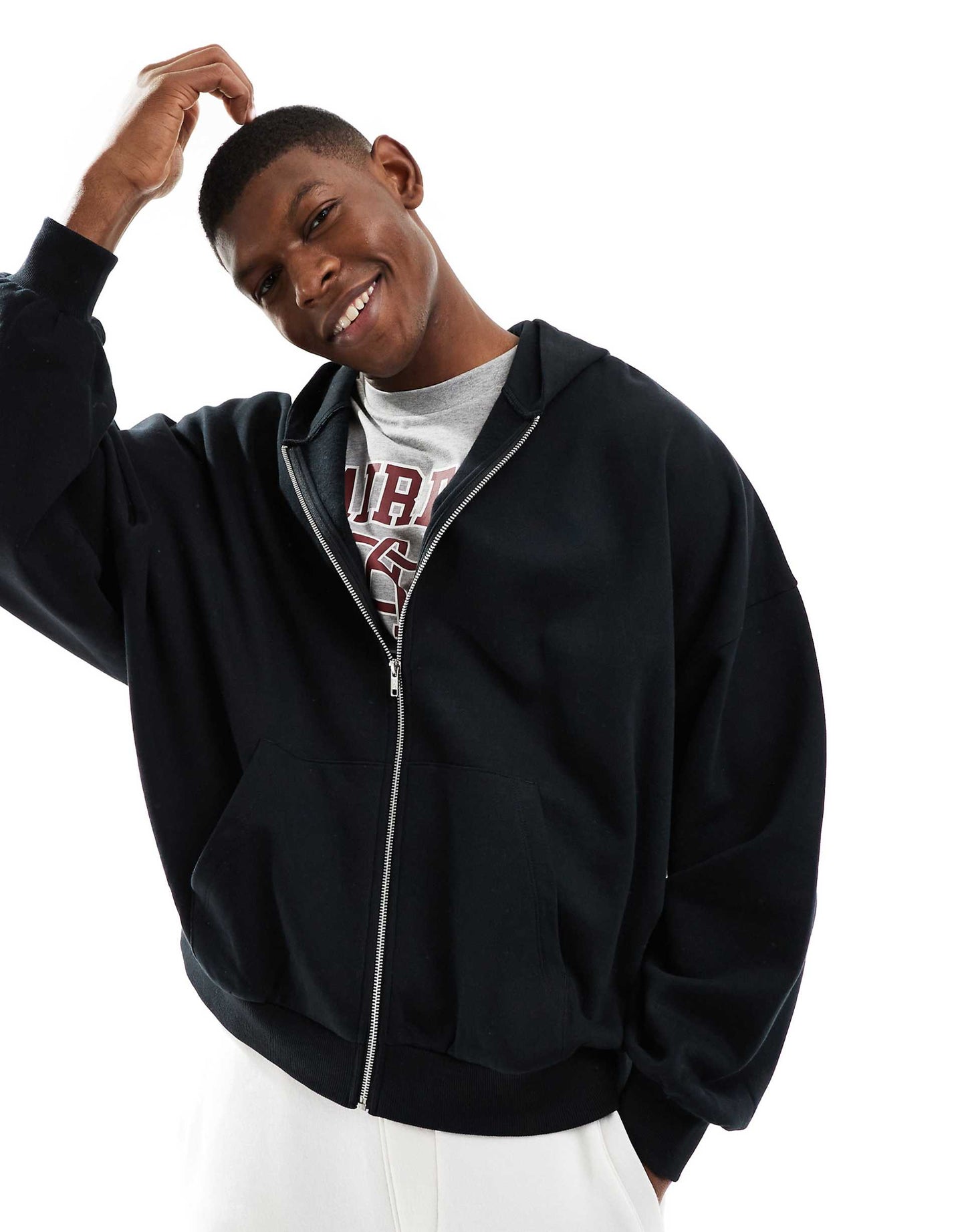 Essential Extreme Oversized Zip Through Hoodie