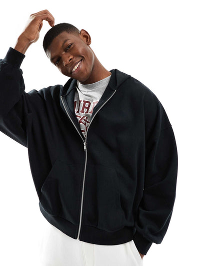Essential Extreme Oversized Zip Through Hoodie