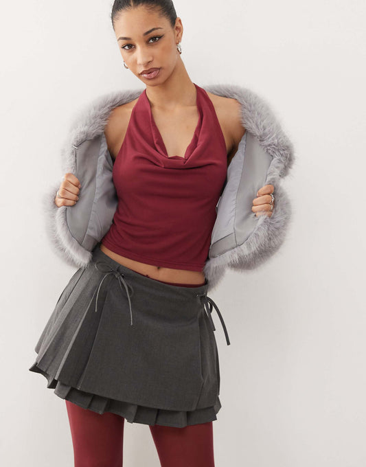 Menora Cowl Neck Halter Top