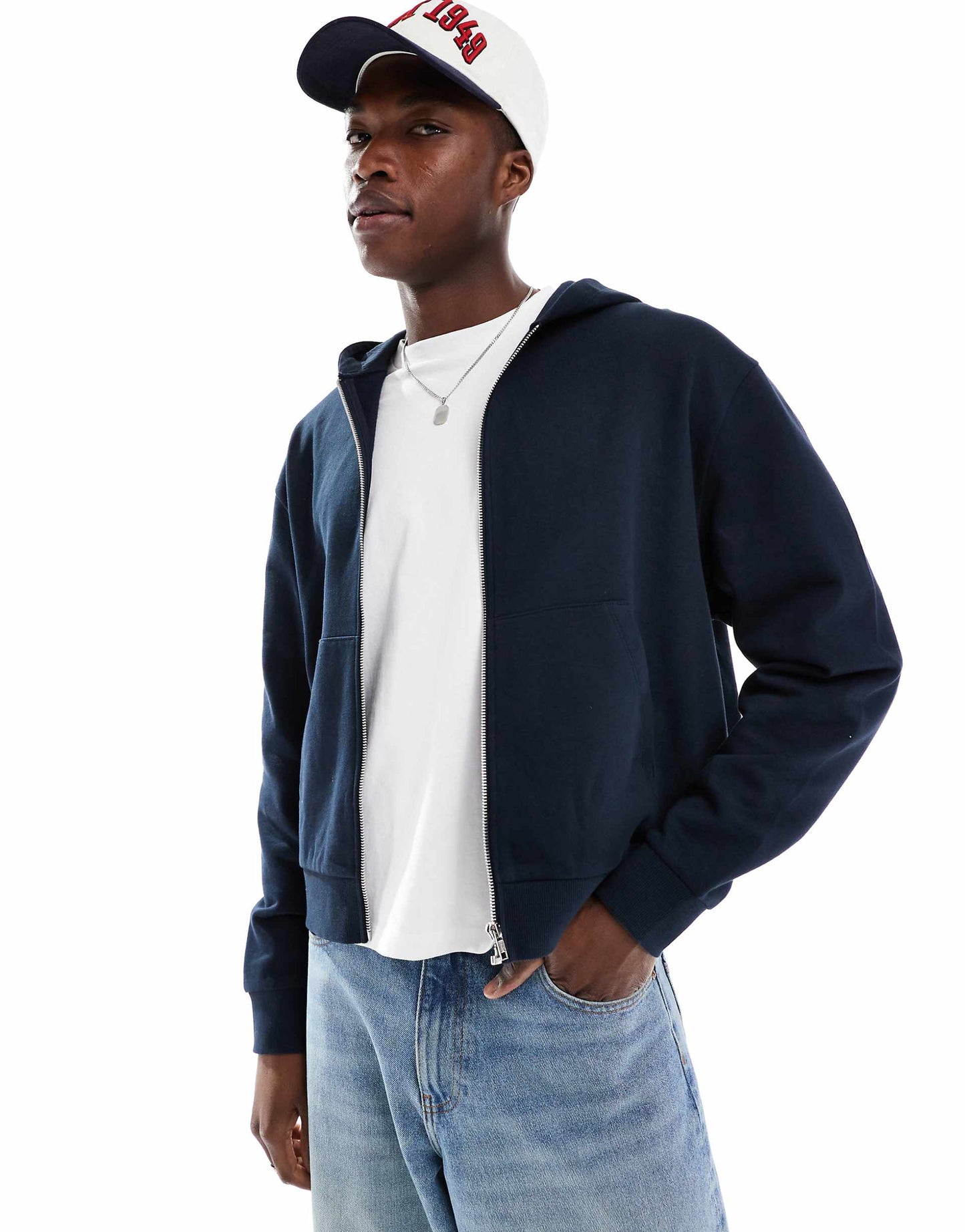 Essential Boxy Oversized Zip Through Hoodie