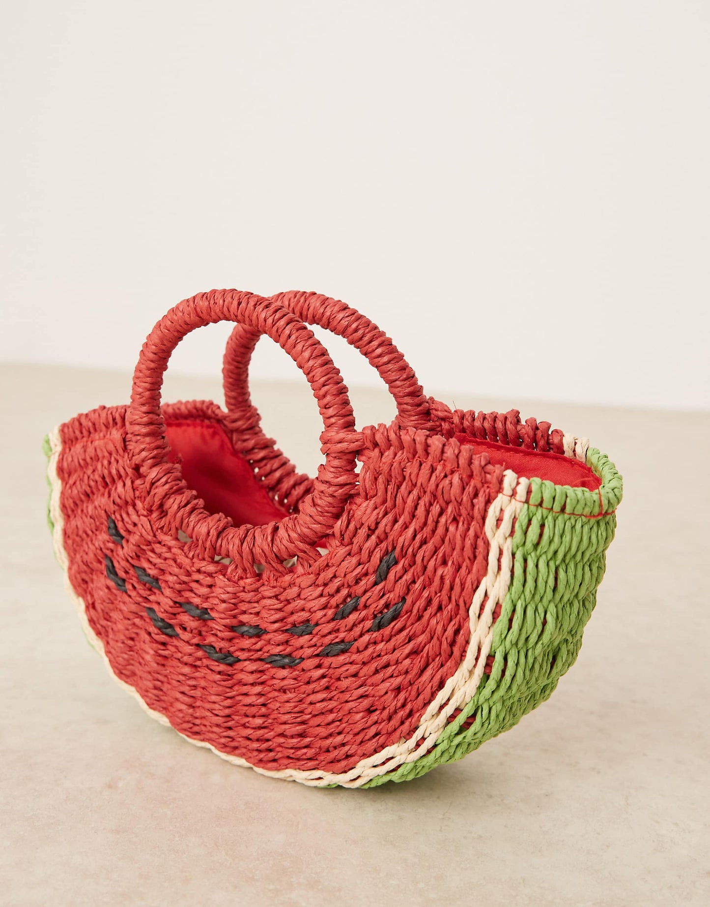 Straw Watermelon Mini Tote Bag