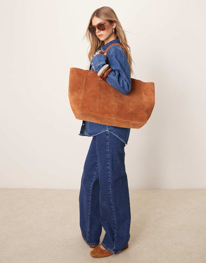 Premium Suede Bonded Tote Bag