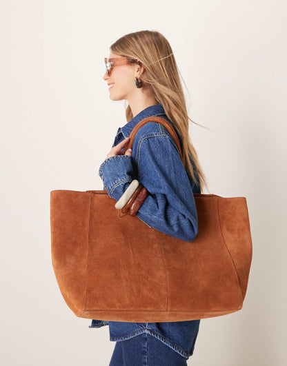 Premium Suede Bonded Tote Bag