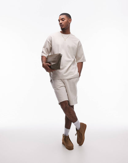 Oversized Fit Linen Blend Short