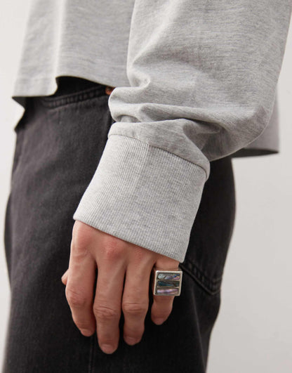 Boxy Crop Long Sleeve T-Shirt
