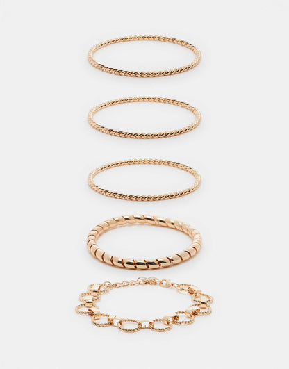 Talobarel Pack Of 5 Assorted Chain Bracelets