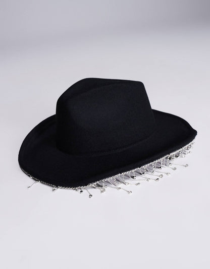 Cowboy Hat With Diamante Fringe