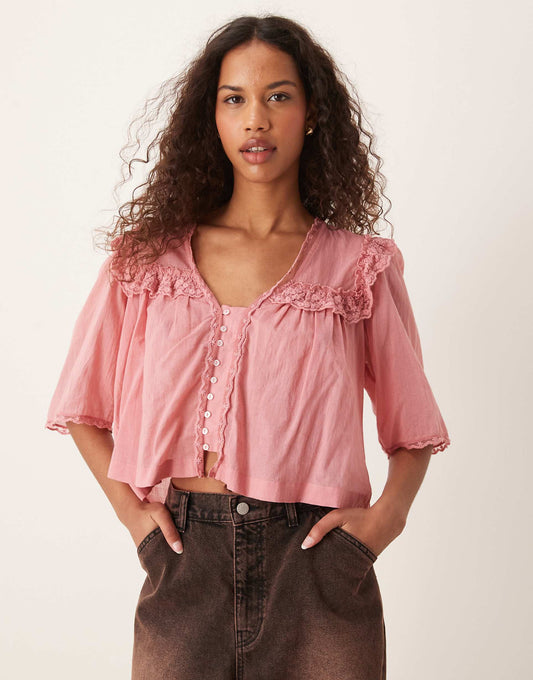 Luna Cropped Boho Blouse