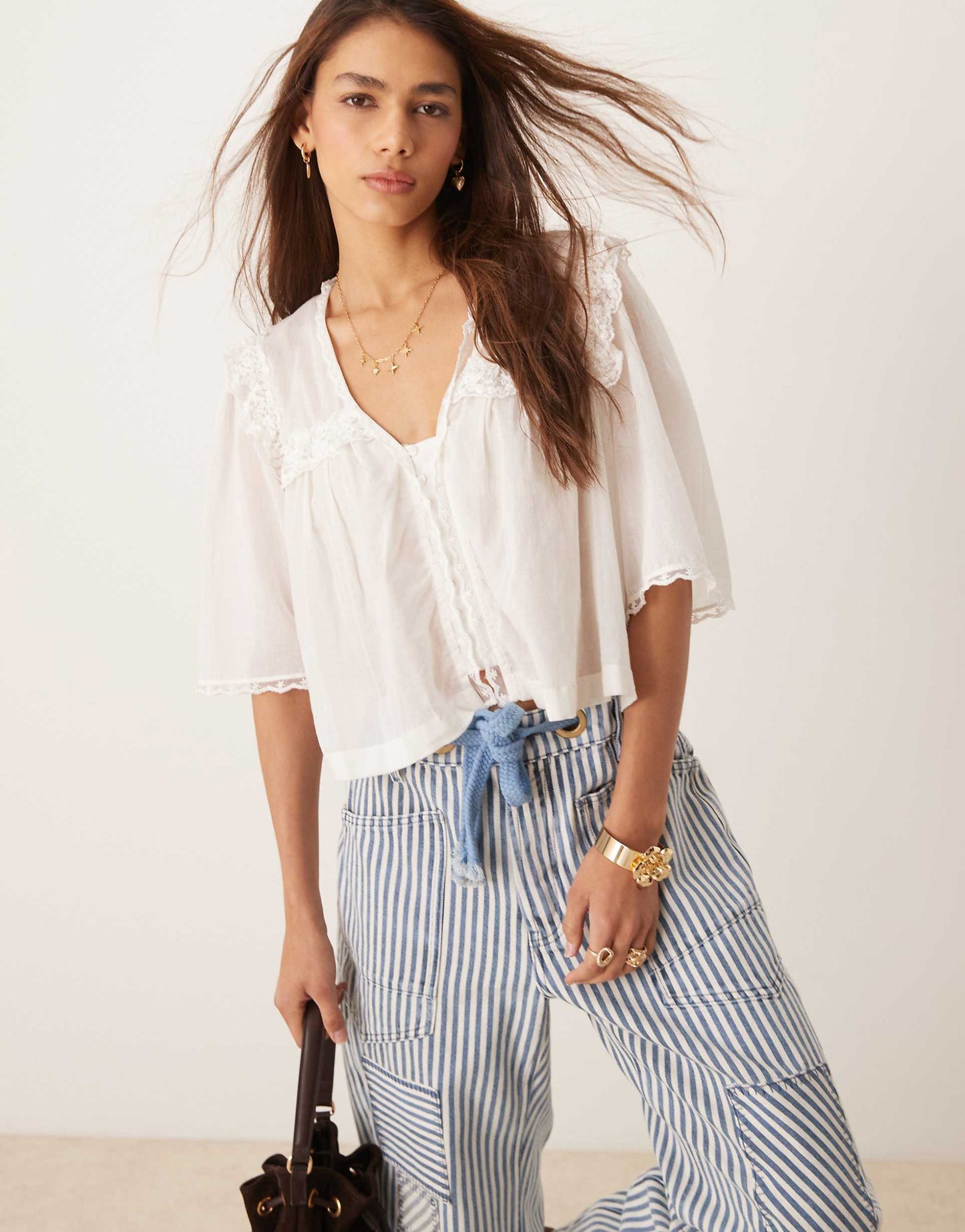 Luna Cropped Boho Blouse