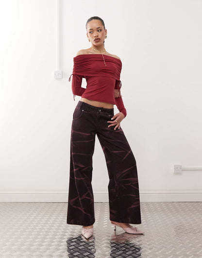 Liquid Off-Shoulder Long Sleeve Top