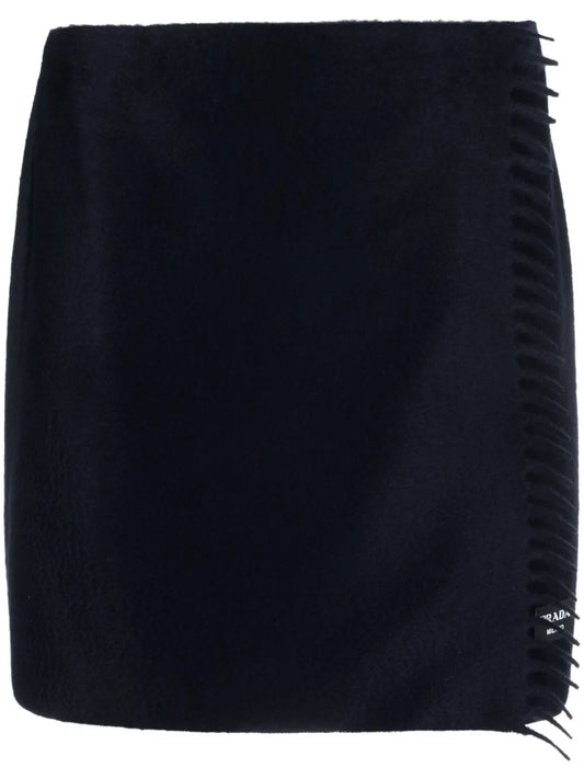 Scarf-Style Cashmere Miniskirt