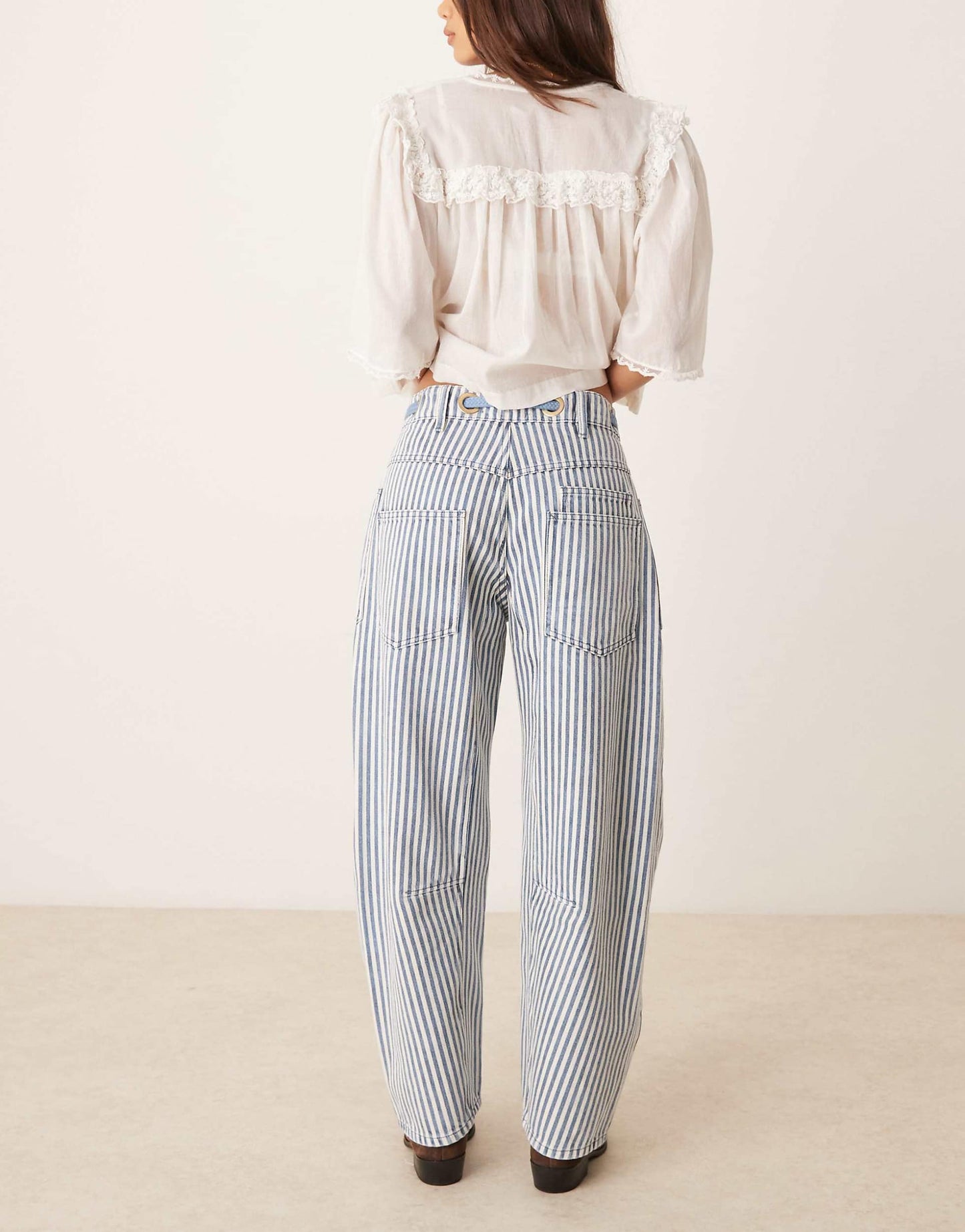 Hickory Stripe Moxie Tie-Waist Jean