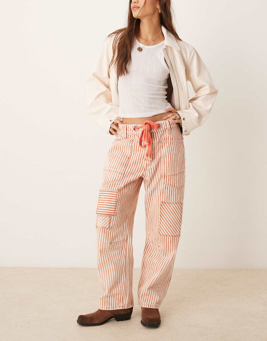 Hickory Stripe Moxie Tie-Waist Jean