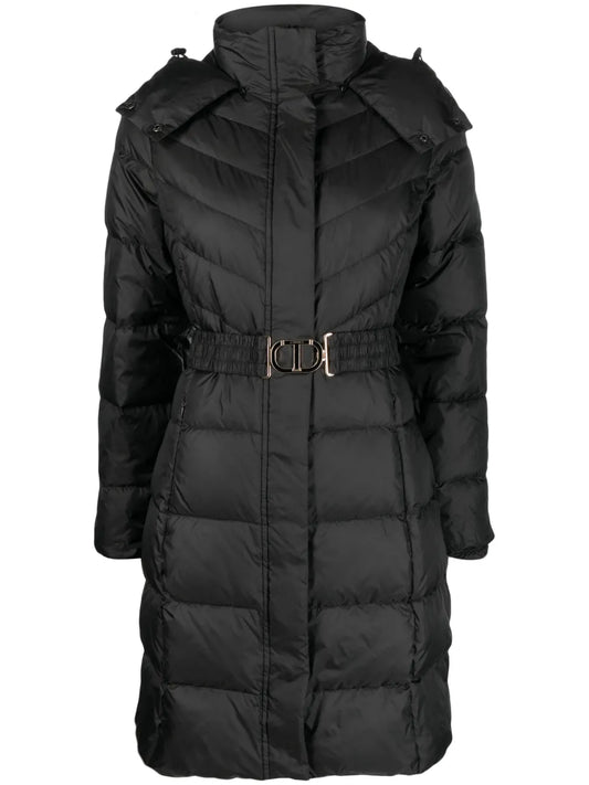 Hooded Belted Puffer Coat
