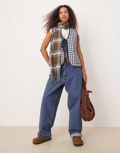 Claudine Quilted Gingham Gilet Vest