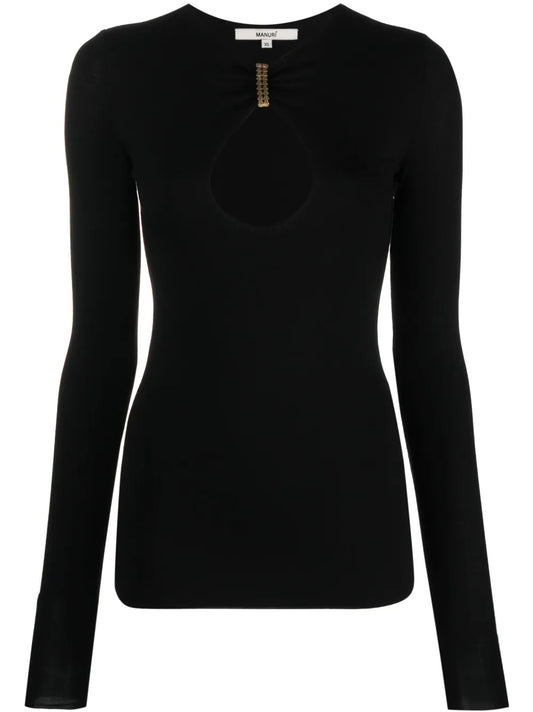 Long-Sleeve Cut-Out T-Shirt