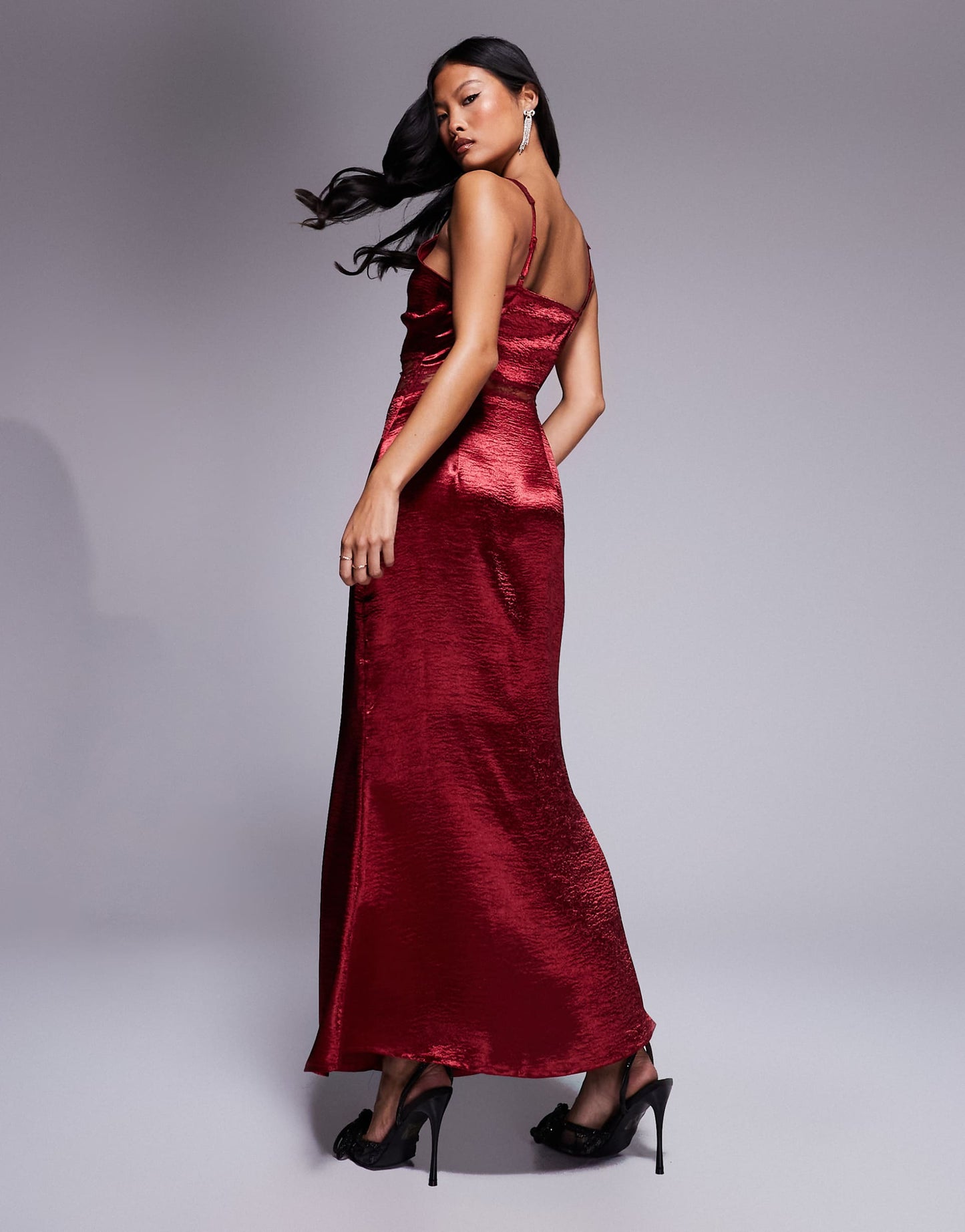 Petite Mimi Lace Cut-Out Slip Midaxi Dress