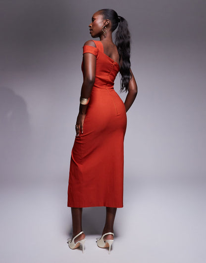 One Shoulder Midaxi Dress
