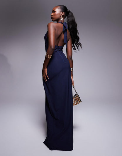 Plunge Neck Maxi Dress