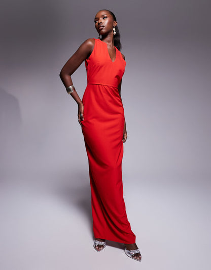 Notch Neck Maxi Dress