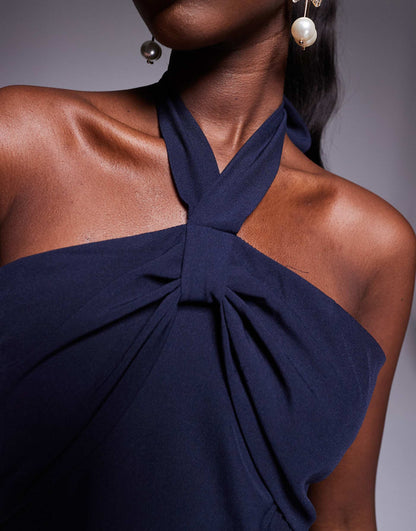 Halterneck Maxi Dress With Bow