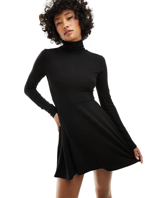 High Neck Fit And Flare Dress