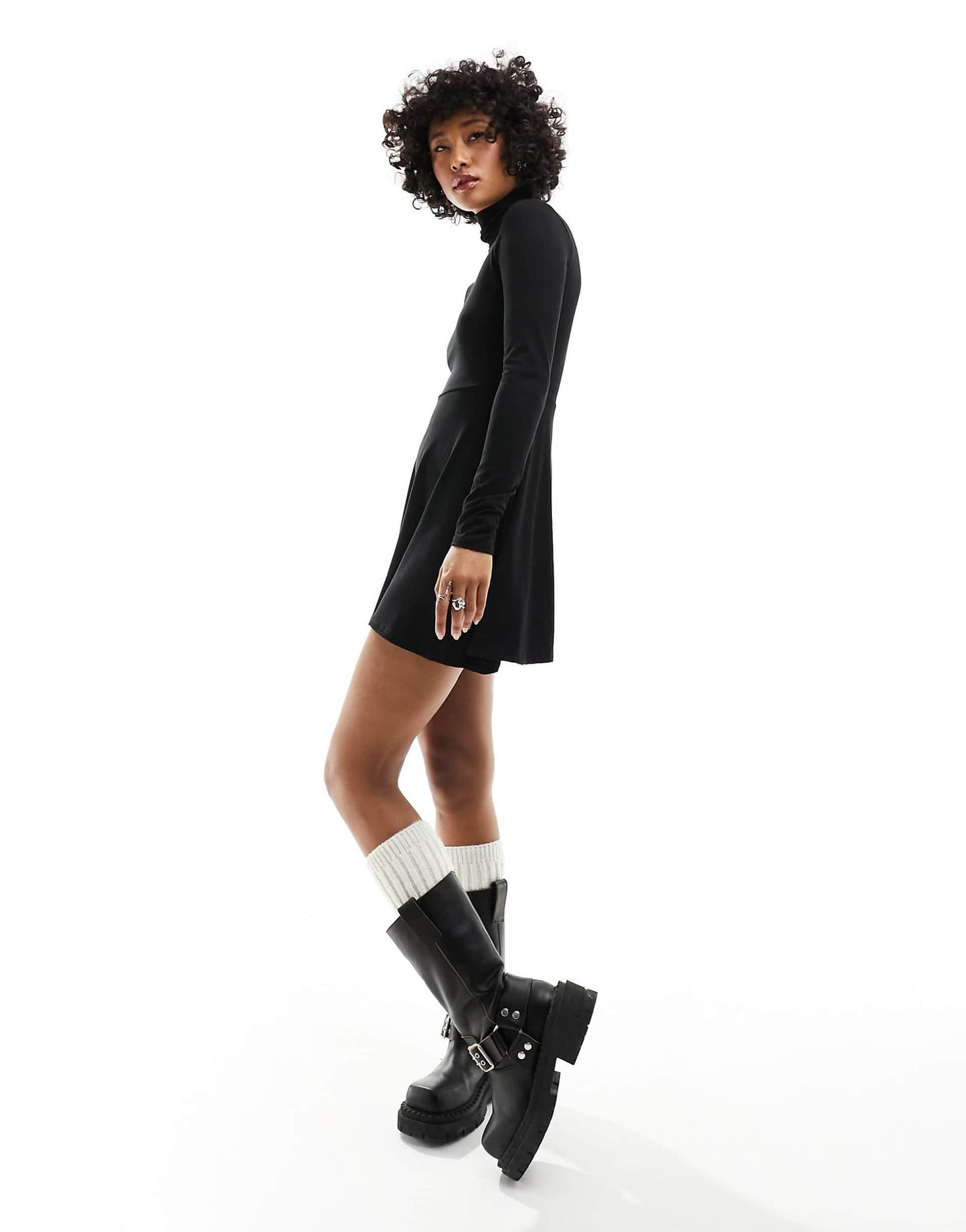 High Neck Fit And Flare Dress
