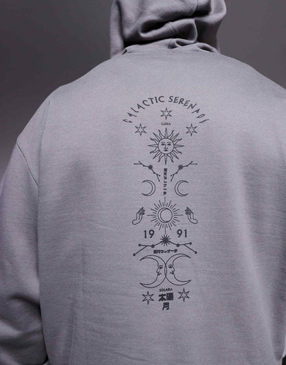 Boxy Oversized Hoodie With Spine Print