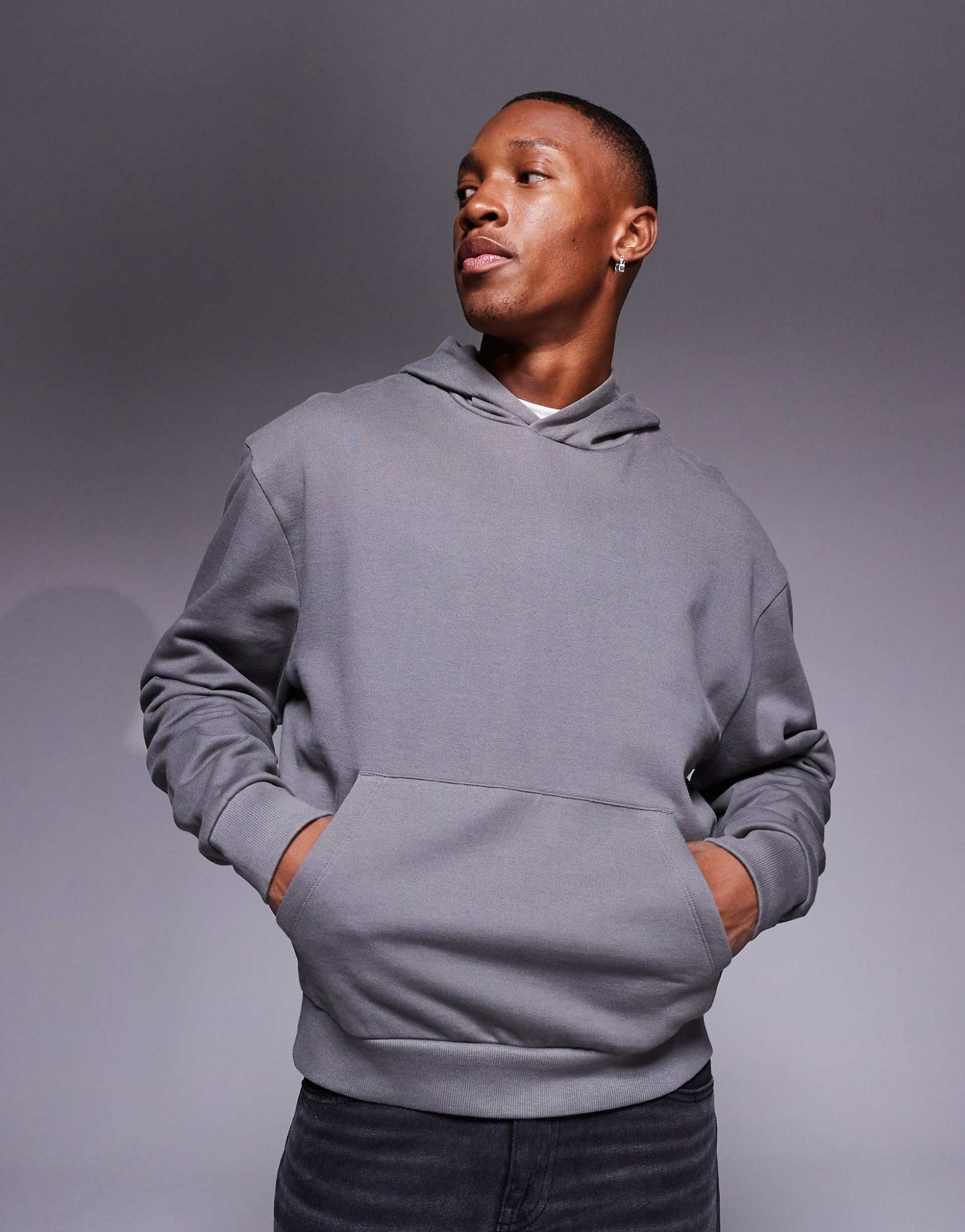 Boxy Oversized Hoodie With Spine Print