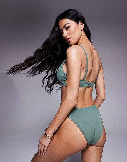 Ella Underwire Bikini Top With Gold Front Trim