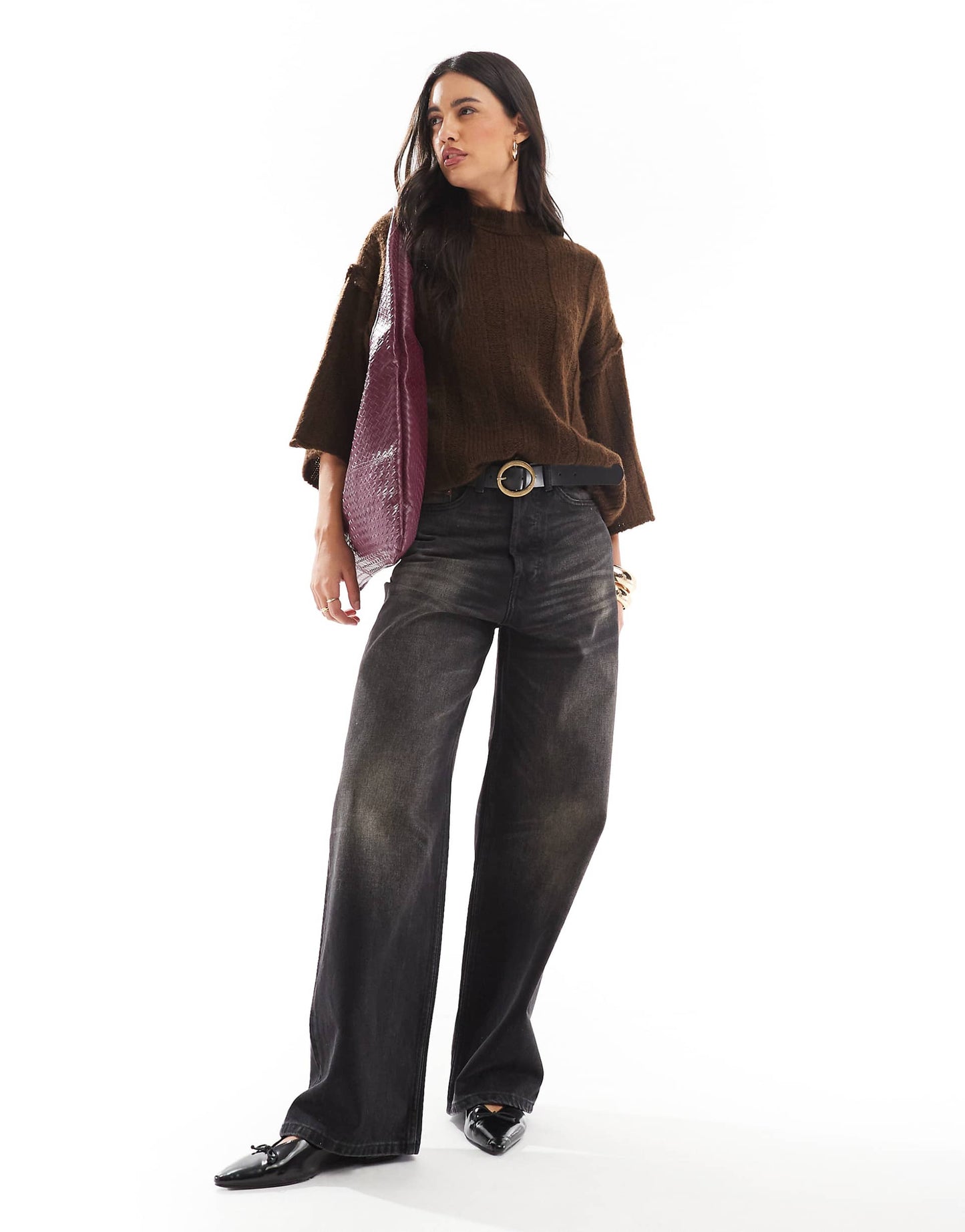 Knitted Fluffy Rib T Shirt Jumper