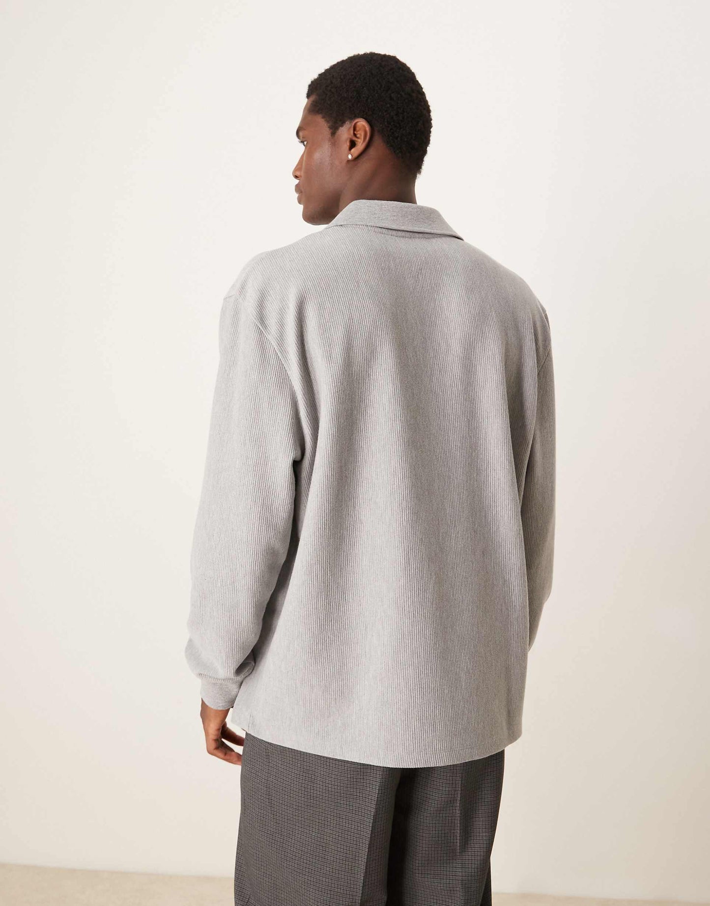 Oversized Ribbed Rugby Polo