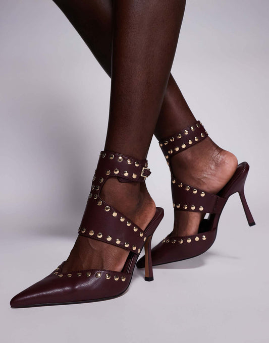 Wide Fit Power Studded High Heeled Shoes