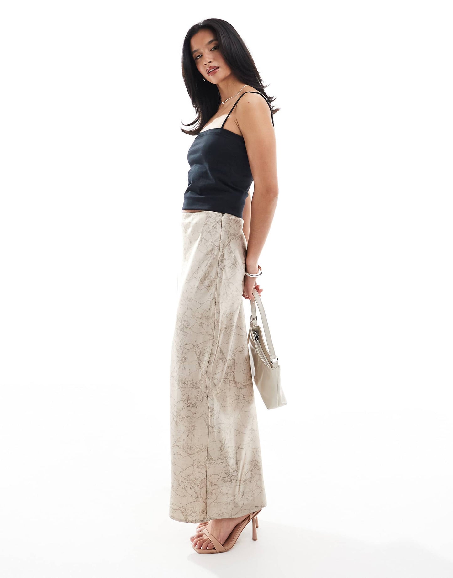 Petite Satin Maxi Skirt