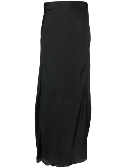 Satin-Finish Maxi Skirt