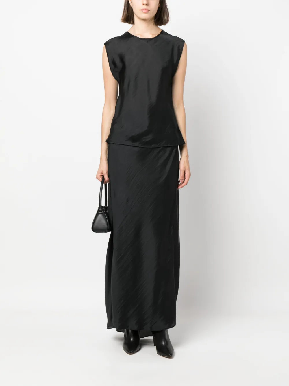 Satin-Finish Maxi Skirt