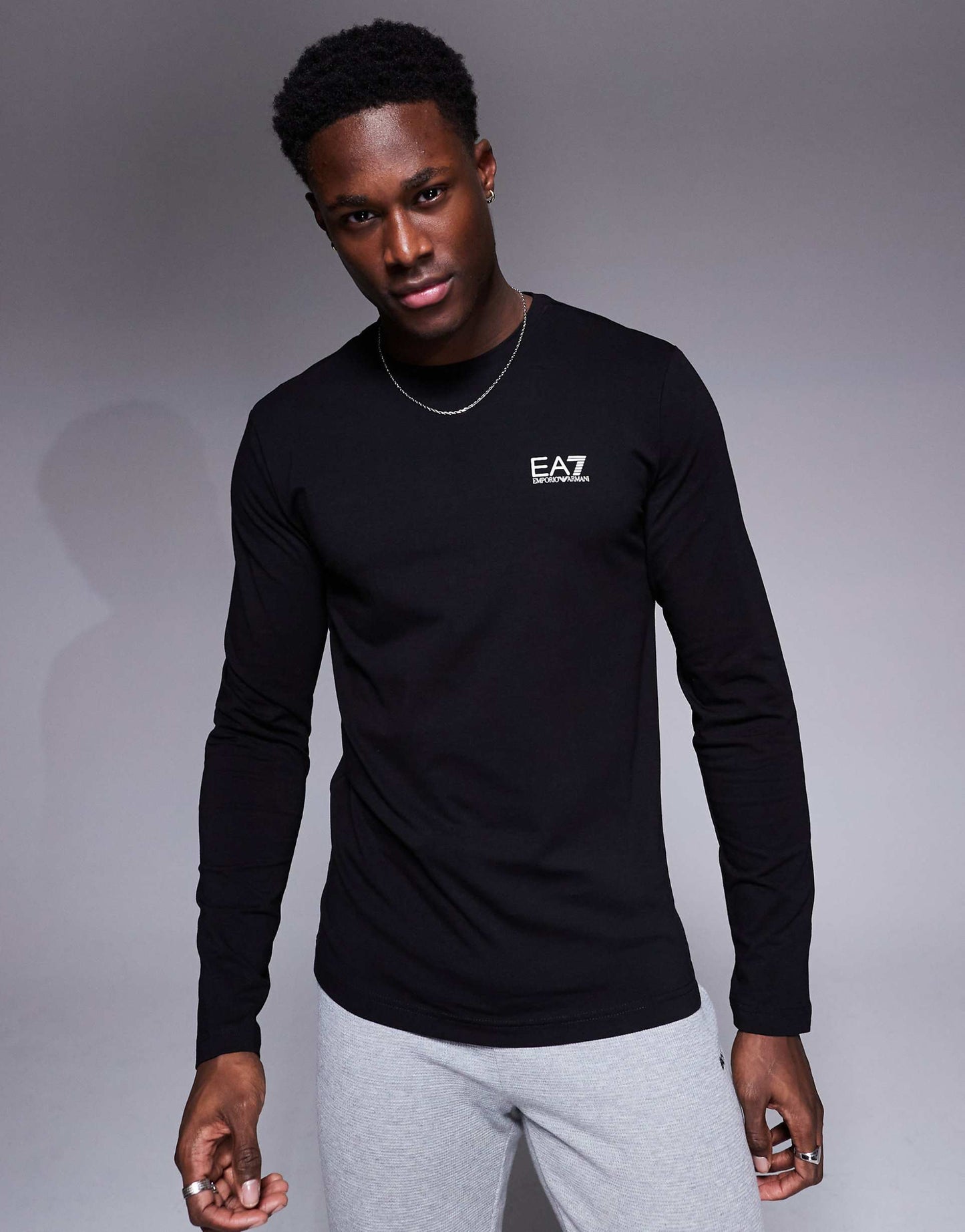 Armani Long Sleeve Logo T-Shirt