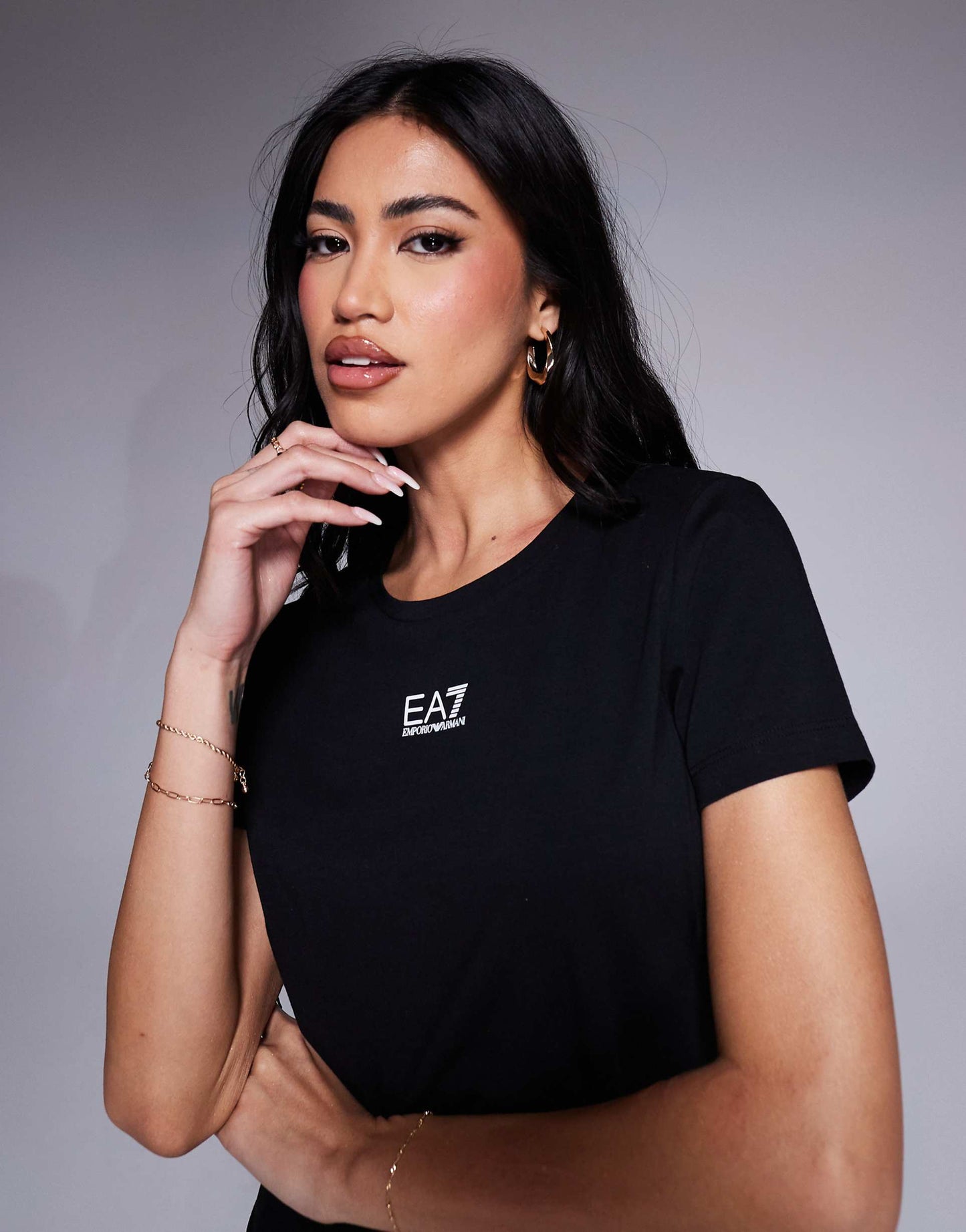 Armani Crew Neck T-Shirt With Central Logo
