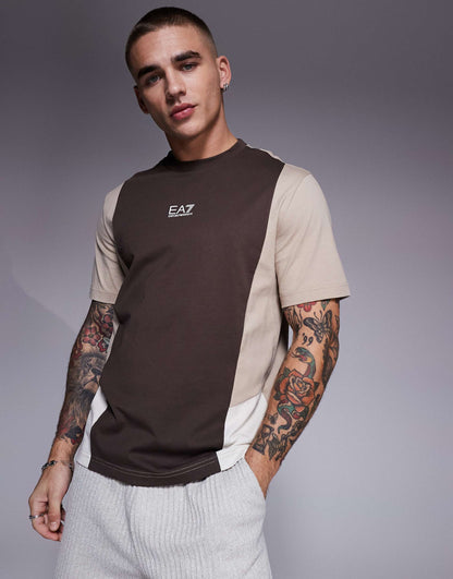 Armani Colour Block Central Logo T-Shirt