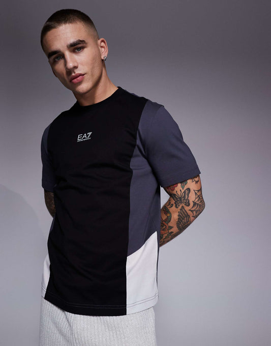 Armani Colour Block Central Logo T-Shirt