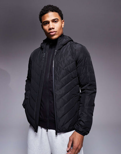 Armani Hooded Logo Padded Jacket
