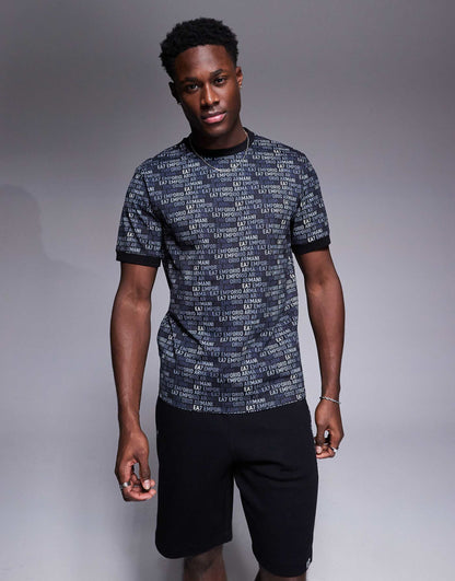 Armani All Over Logo T-Shirt Co-Ord