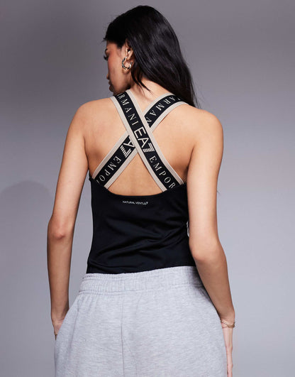 Armani Racer Bodysuit With Cross Logo Straps