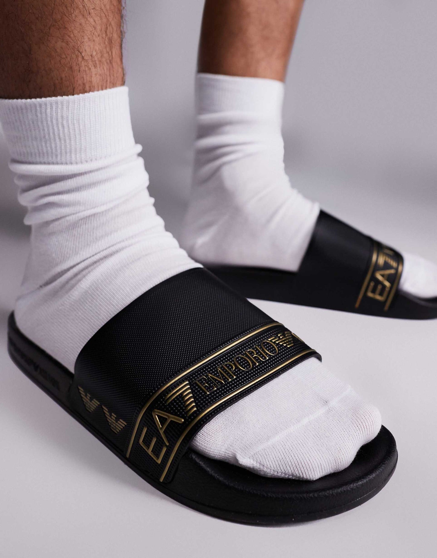 Armani Gold Logo Beach Slides
