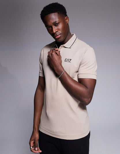 Armani Short Sleeve Tipped Logo Polo Shirt