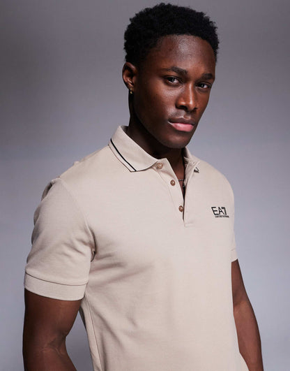 Armani Short Sleeve Tipped Logo Polo Shirt