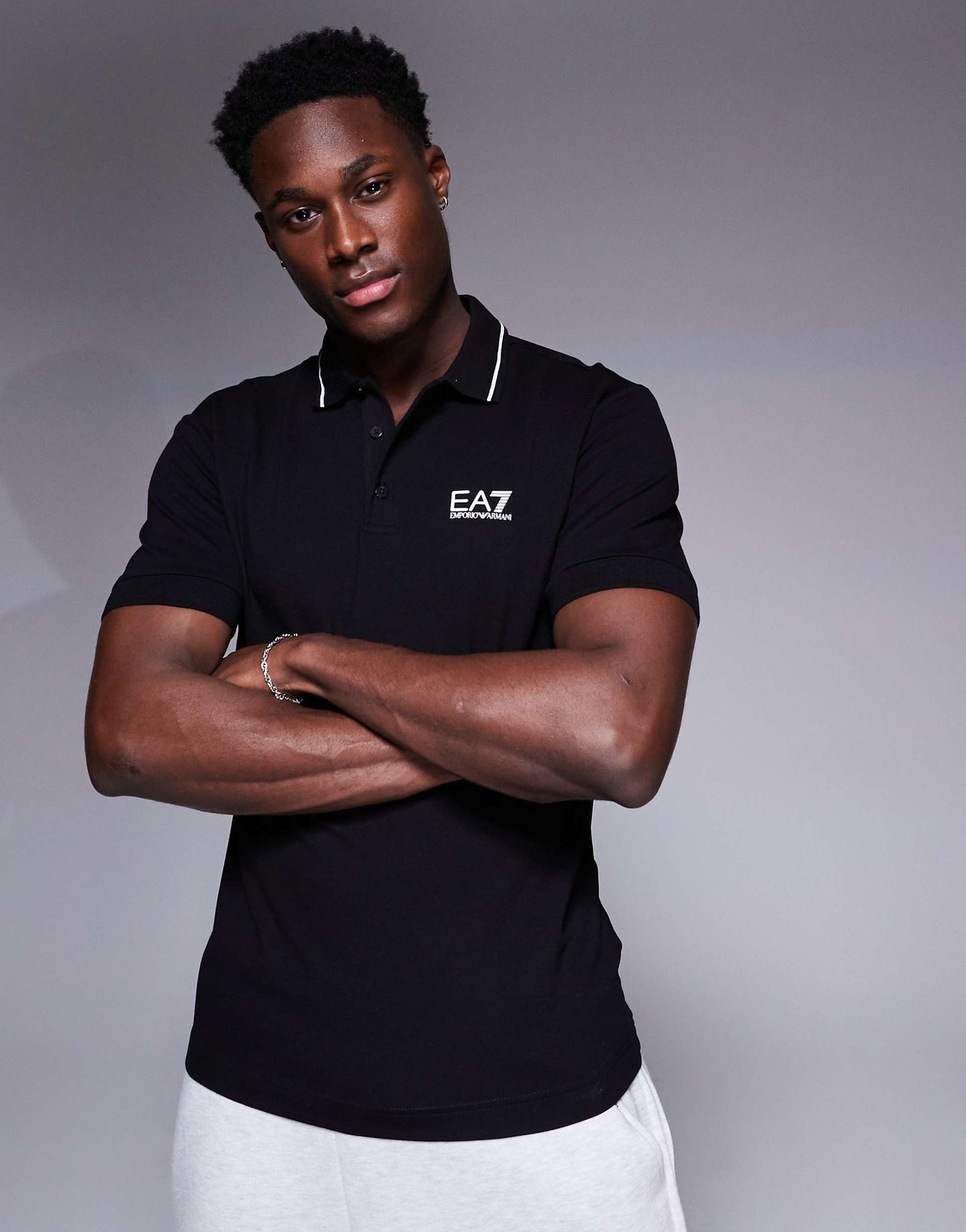 Armani Short Sleeve Tipped Logo Polo Shirt